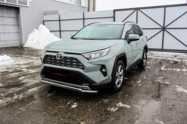 Защита переднего бампера d57+d42 двойная TOYOTA RAV-4 (2019)