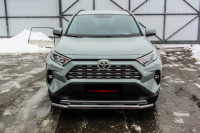 Защита переднего бампера d57+d42 двойная TOYOTA RAV-4 (2019)