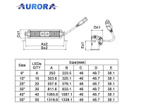 Светодиодная балка Aurora ALO-S5D1-10 50W дальний свет 10° + 20° однорядная