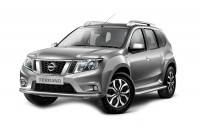 Защита порогов с алюминиевой площадкой (НПС) Nissan Terrano с 2014