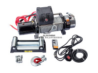 Лебедка электрическая 12V Electric Winch SNC 9500lbs / 4310 кг IP66 стальной трос (влагозащита, радиоуправление,высокая скорость)