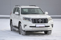 Защита переднего бампера двойная диаметром 63/63мм (НПС) TOYOTA LAND CRUISER PRADO 150 2017-