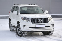 Защита переднего бампера двойная диаметром 63/63мм (НПС) TOYOTA LAND CRUISER PRADO 150 2017-