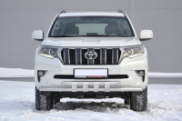 Защита переднего бампера двойная с пластинами ⌀63/63 мм (НПС) Toyota LAND CRUISER PRADO 150 с 2017