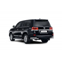 Защита заднего бампера двойная угловая 51/63мм (НПС) Toyota LAND CRUISER 200 2016-