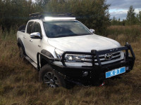 Силовые пороги KDT алюминиевые II поколения для Toyota HILUX 2015+